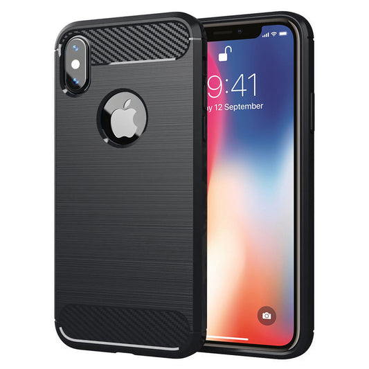 Etui na Apple iPhone XS / X, Techsuit, Carbon, Czarny
