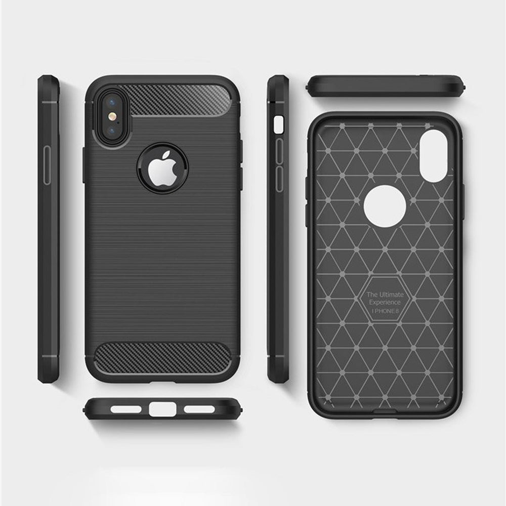Case for Apple iPhone XS / X, Techsuit, Carbon, Black