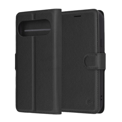 Case for Google Pixel 10 Pro / 10, Techsuit, Leather Folio, Black