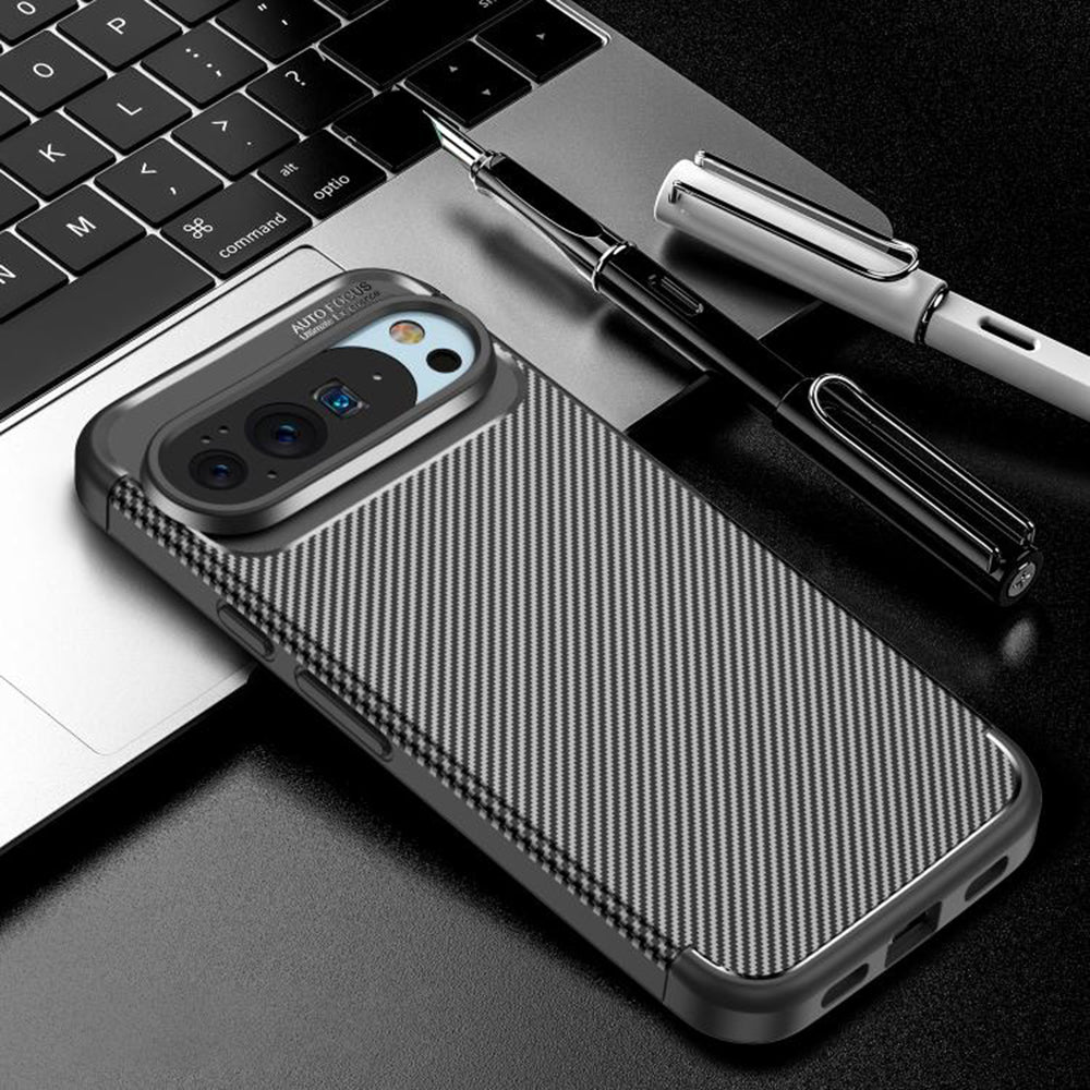 Case for Google Pixel 10 Pro XL, Techsuit, CarbonFiber, Black