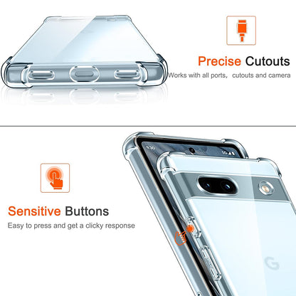 Case for Google Pixel 7a, Techsuit, Shockproof Clear, Transparent