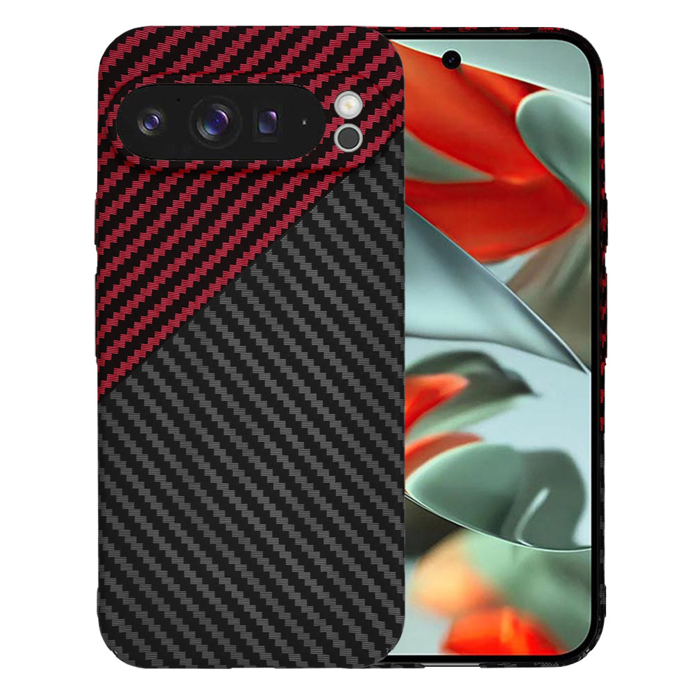 Etui na Google Pixel 9 Pro XL, Techsuit, Carbonite FiberShell, Czarno-Czerwona