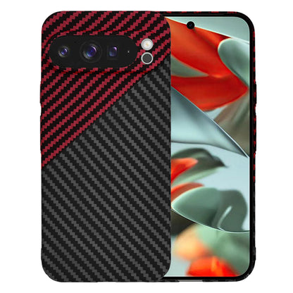 Etui na Google Pixel 9 Pro XL, Techsuit, Carbonite FiberShell, Czarno-Czerwona
