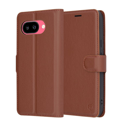 Etui na Google Pixel 9a, Techsuit, Leather Folio, Brązowe