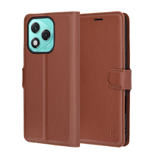 Etui na Honor 400 Lite, Techsuit, Leather Folio, Brązowy