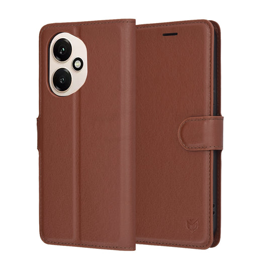Etui na Honor 400, Techsuit, Leather Folio, Brązowy