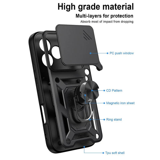 Etui do Honor 600 Lite, OEM, CamShield, czarne