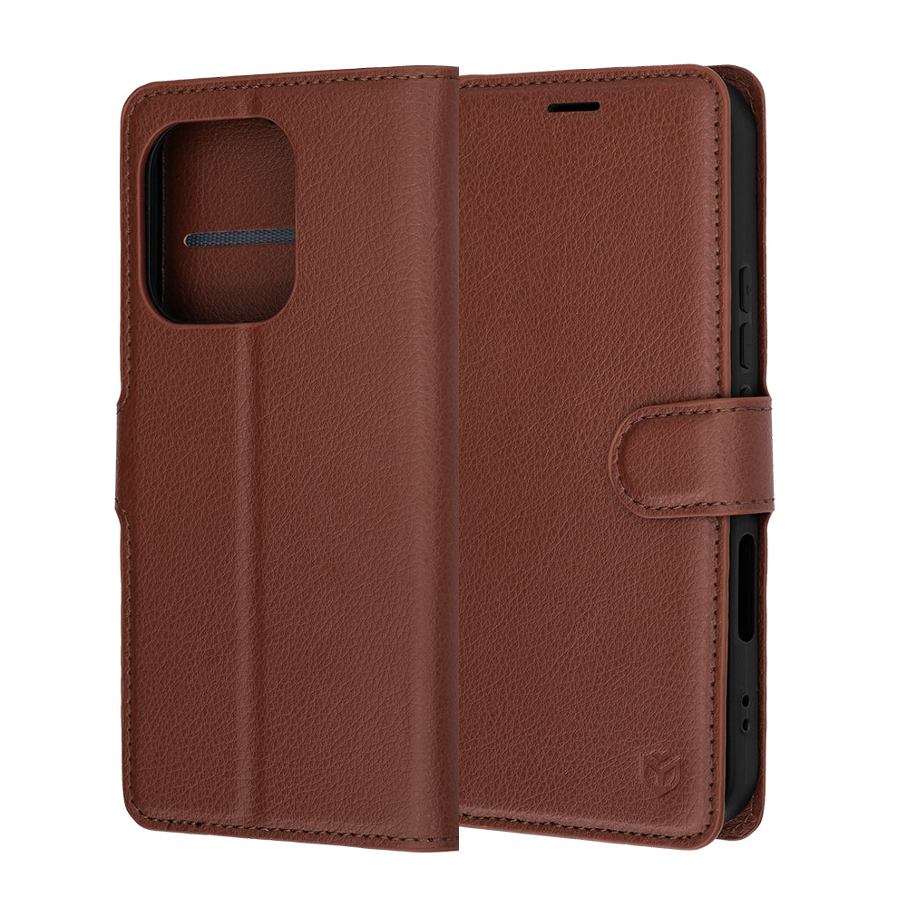 Etui na Honor 600 Lite, Techsuit, Leather Folio, Brązowy