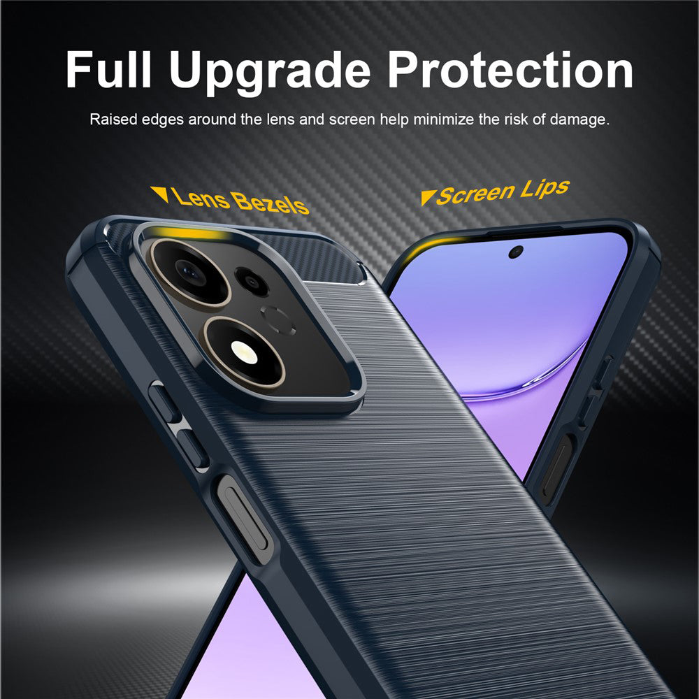Etui na Honor 600 Smart, Techsuit, Carbon, Niebieskie