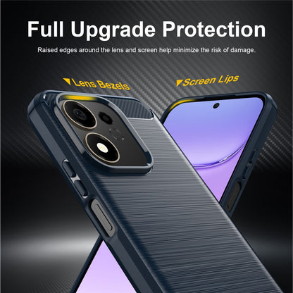 Etui na Honor 600 Smart, Techsuit, Carbon, Niebieskie