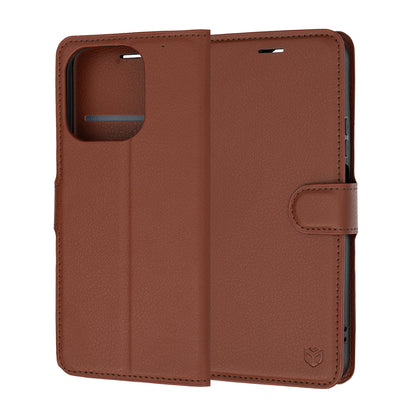 Case for Honor 600 Smart, Techsuit, Leather Folio, Brown