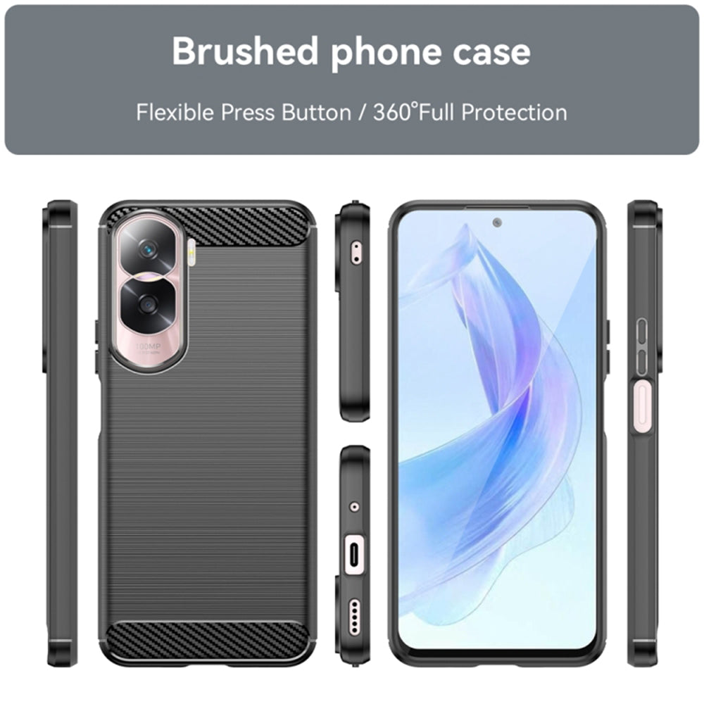 Etui na Honor 90 Lite, Techsuit, Carbon, Czarny