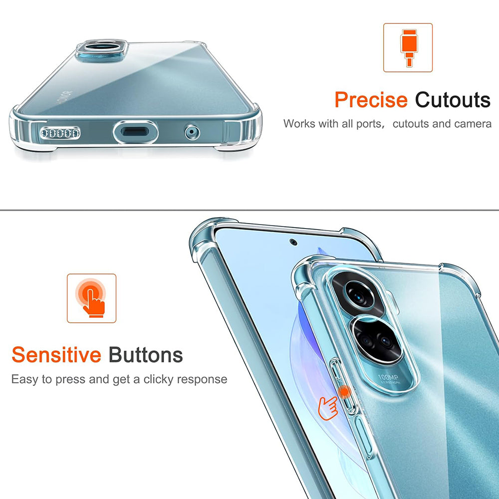 Etui na Honor 90 Lite, Techsuit, Shockproof Clear, Przezroczyste