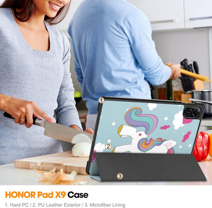 Etui na Honor Pad X8a, Techsuit, FoldPro Unicorn, Wielokolorowe