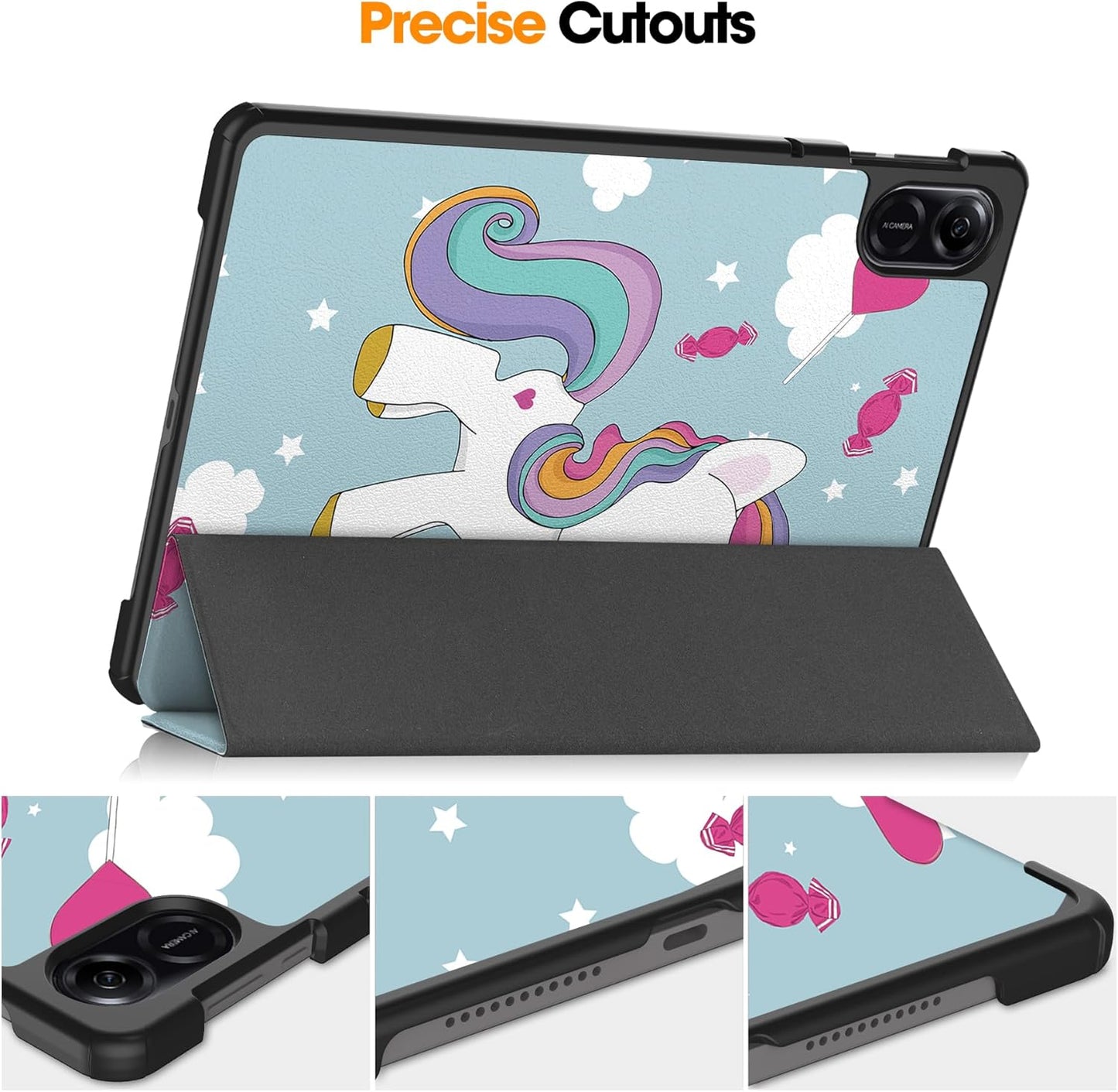 Etui na Honor Pad X8a, Techsuit, FoldPro Unicorn, Wielokolorowe