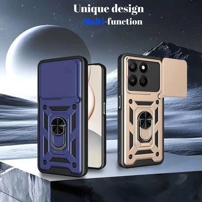 Etui na Honor X5c Plus, Techsuit, CamShield, Niebieskie