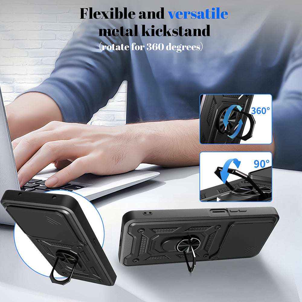 Etui na Honor X5c Plus, Techsuit, CamShield, Niebieskie