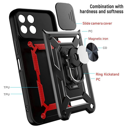 Etui na Honor X6a, Techsuit, CamShield, Czarny
