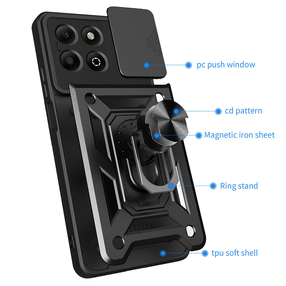 Etui na Honor X6b, Techsuit, CamShield, Czarny