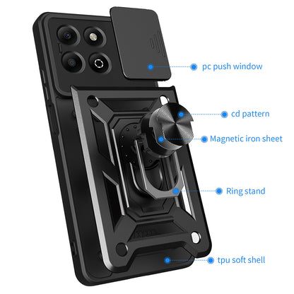 Etui na Honor X6b, Techsuit, CamShield, Czarny