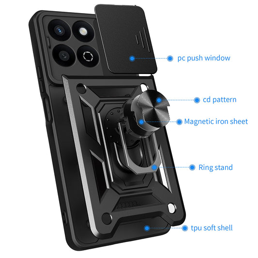 Etui na Honor X7c / 200 Smart, Techsuit, CamShield, czarne