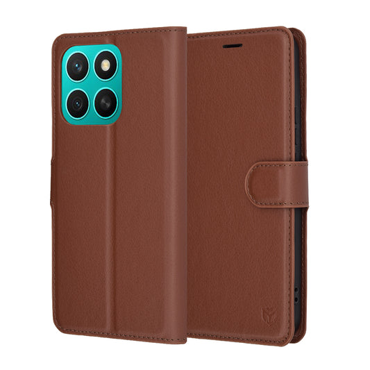 Etui na Honor X8c, Techsuit, Leather Folio, Brązowy