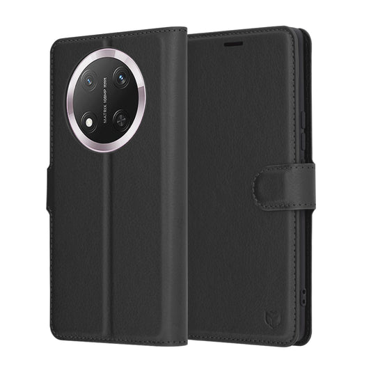 Etui na Honor X9c / Magic7 Lite, Techsuit, Leather Folio, czarne