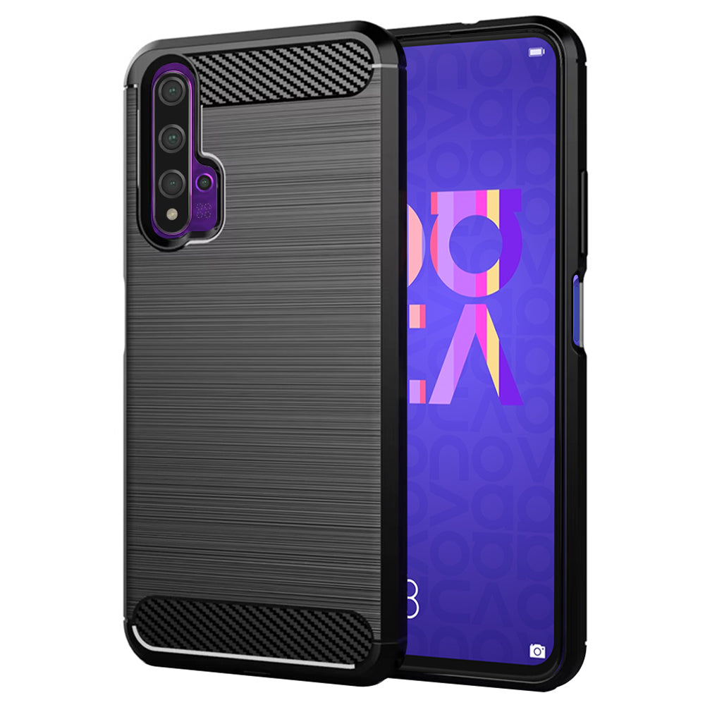 Etui do Huawei nova 5T / Honor 20, Techsuit, Carbon, Czarny