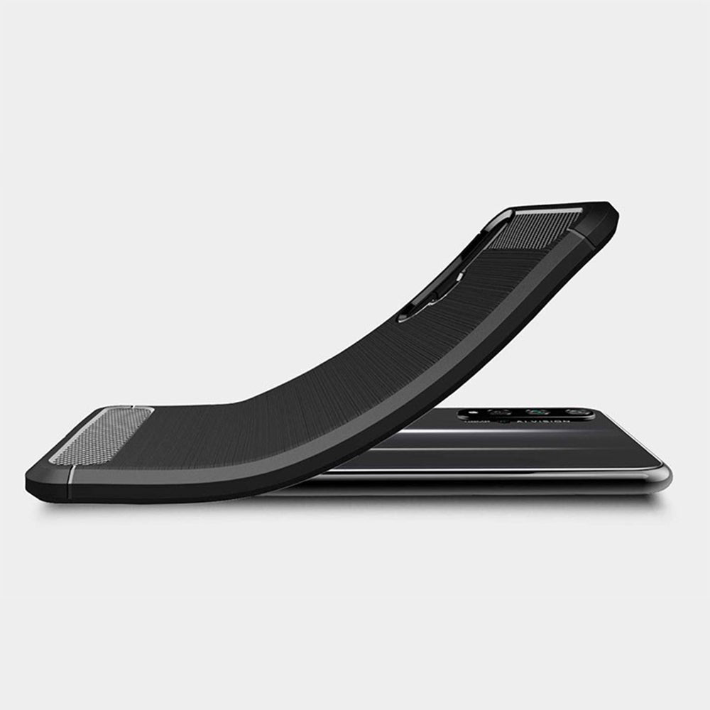 Etui do Huawei nova 5T / Honor 20, Techsuit, Carbon, Czarny