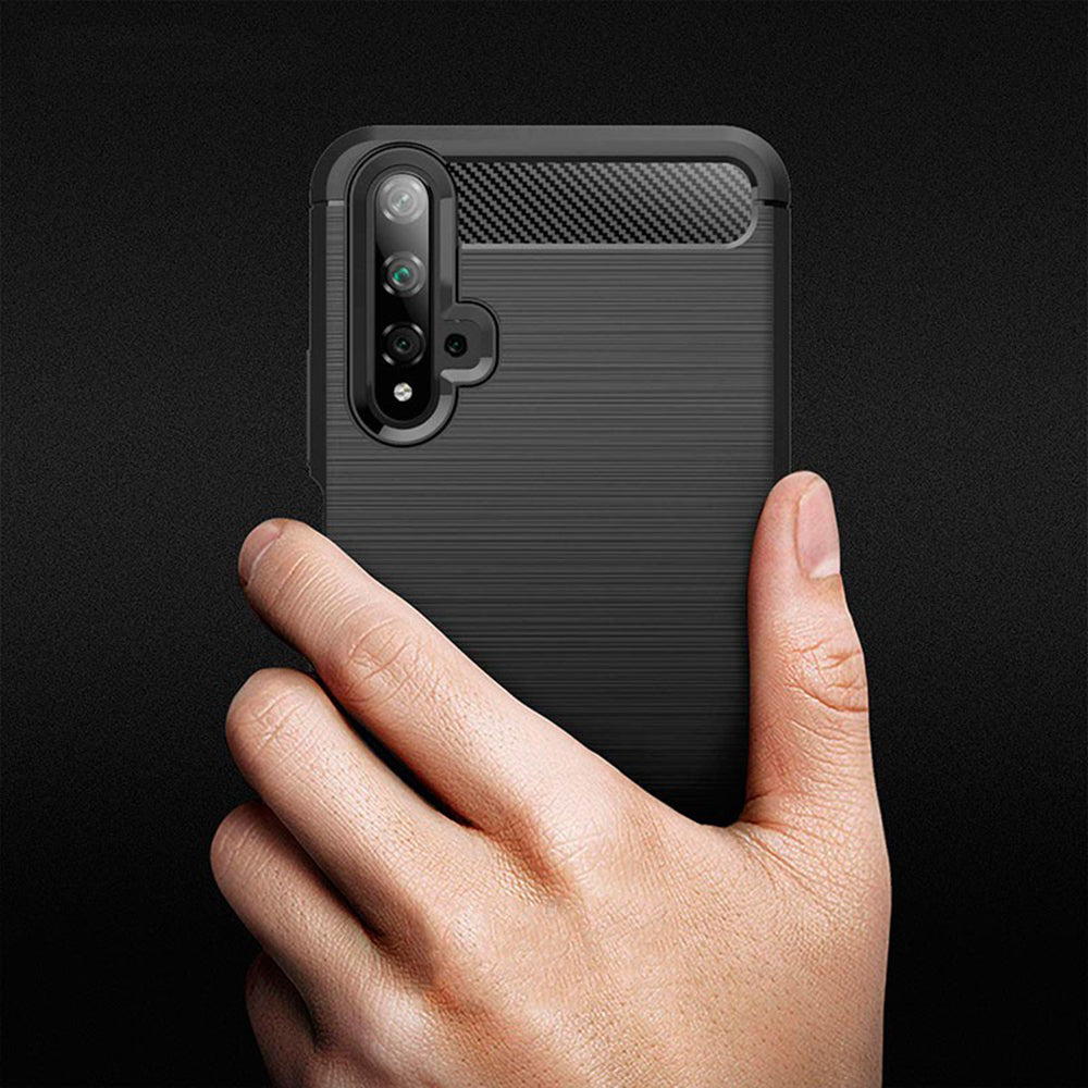 Etui do Huawei nova 5T / Honor 20, Techsuit, Carbon, Czarny