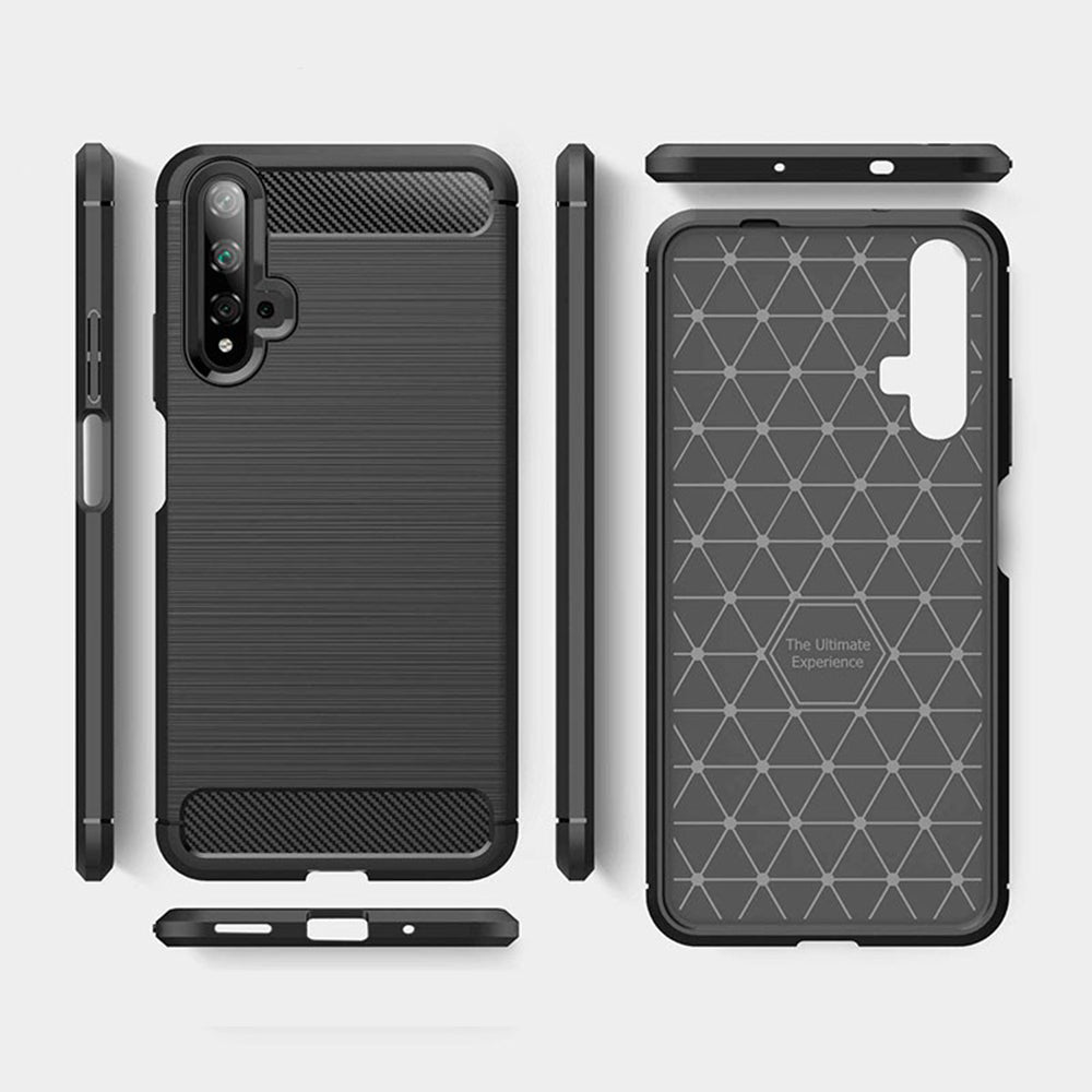 Etui do Huawei nova 5T / Honor 20, Techsuit, Carbon, Czarny
