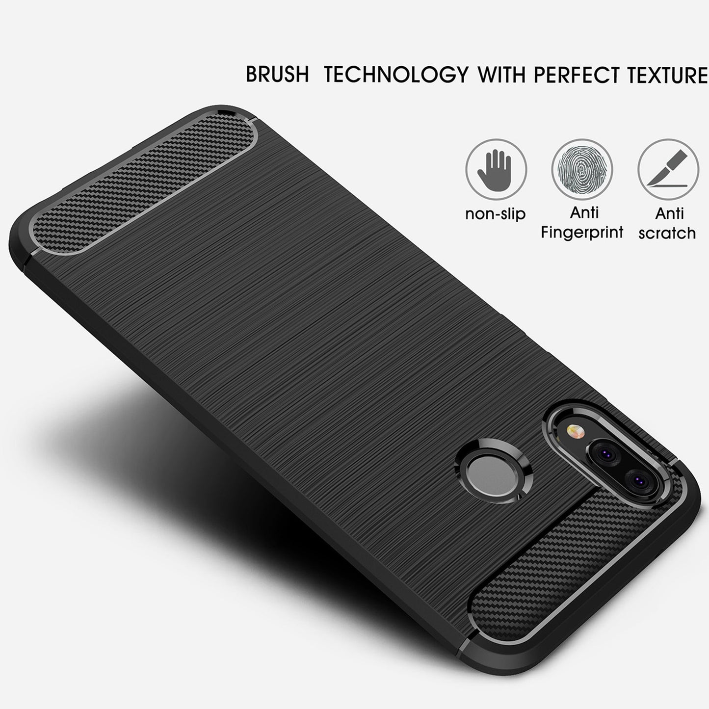 Case for Huawei P20 Lite, Techsuit, Carbon, Black