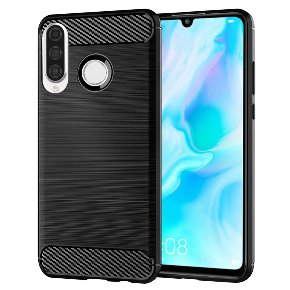Case for Huawei P30 lite New Edition / P30 lite, Techsuit, Carbon, Black