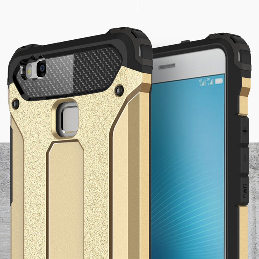 Case for Huawei P9 lite (2016), Techsuit, Hybrid Armor, Black