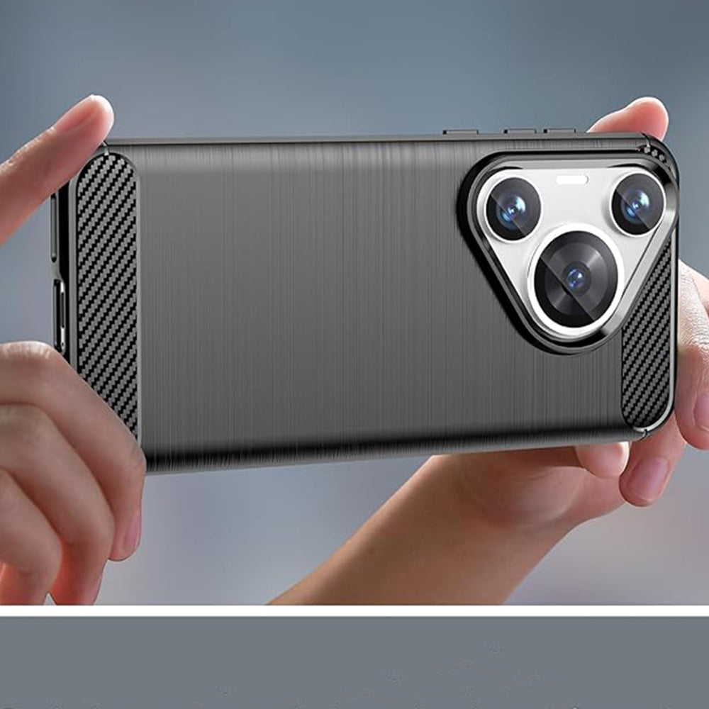 Etui do Huawei Pura 70, Techsuit, Carbon, Niebieskie