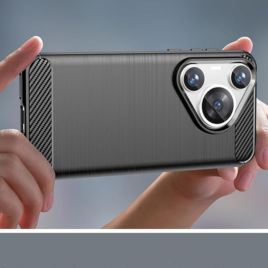 Etui do Huawei Pura 70, Techsuit, Carbon, Niebieskie