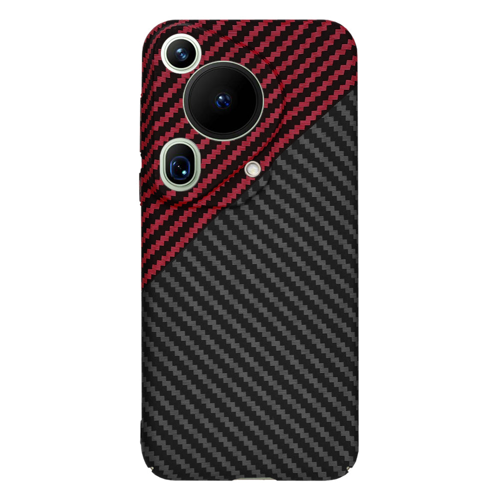 Case for Huawei Pura 70 Ultra, Techsuit, Carbonite FiberShell, Black Red