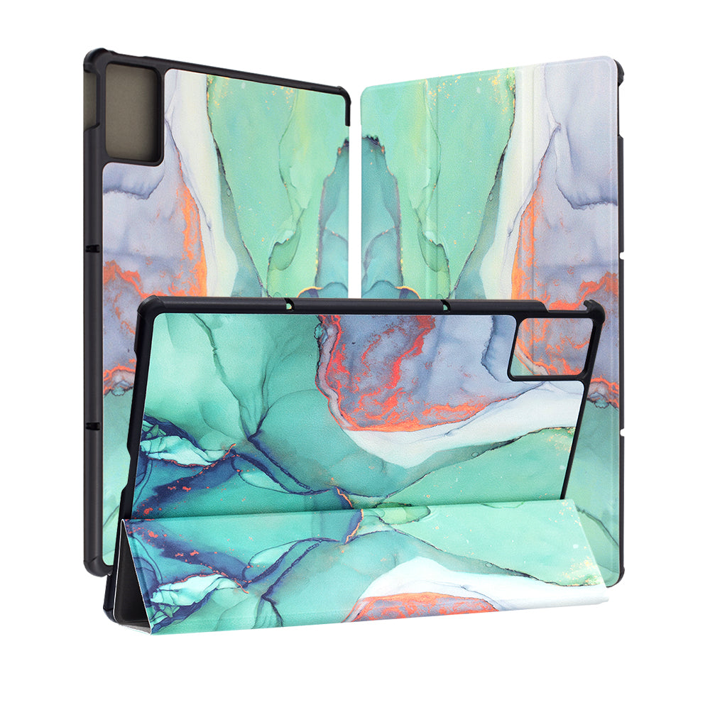 Case for Lenovo Idea Tab Plus, Techsuit, FoldPro Green Time, Multicolor