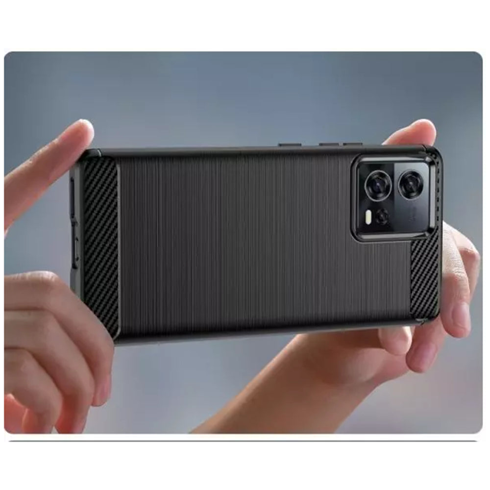 Etui do Motorola Edge 30 Fusion, Techsuit, Carbon, Czarny