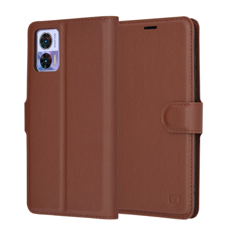 Etui na Motorola Edge 30 Neo, Techsuit, Leather Folio, Brązowe