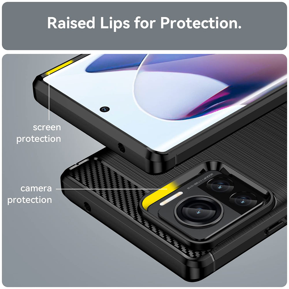Etui na Motorola Edge 30 Ultra, Techsuit, Carbon, Czarny