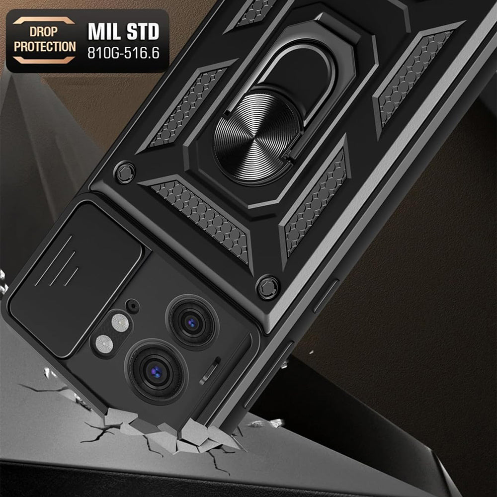 Etui na Motorola Edge 40, Techsuit, CamShield, czarne