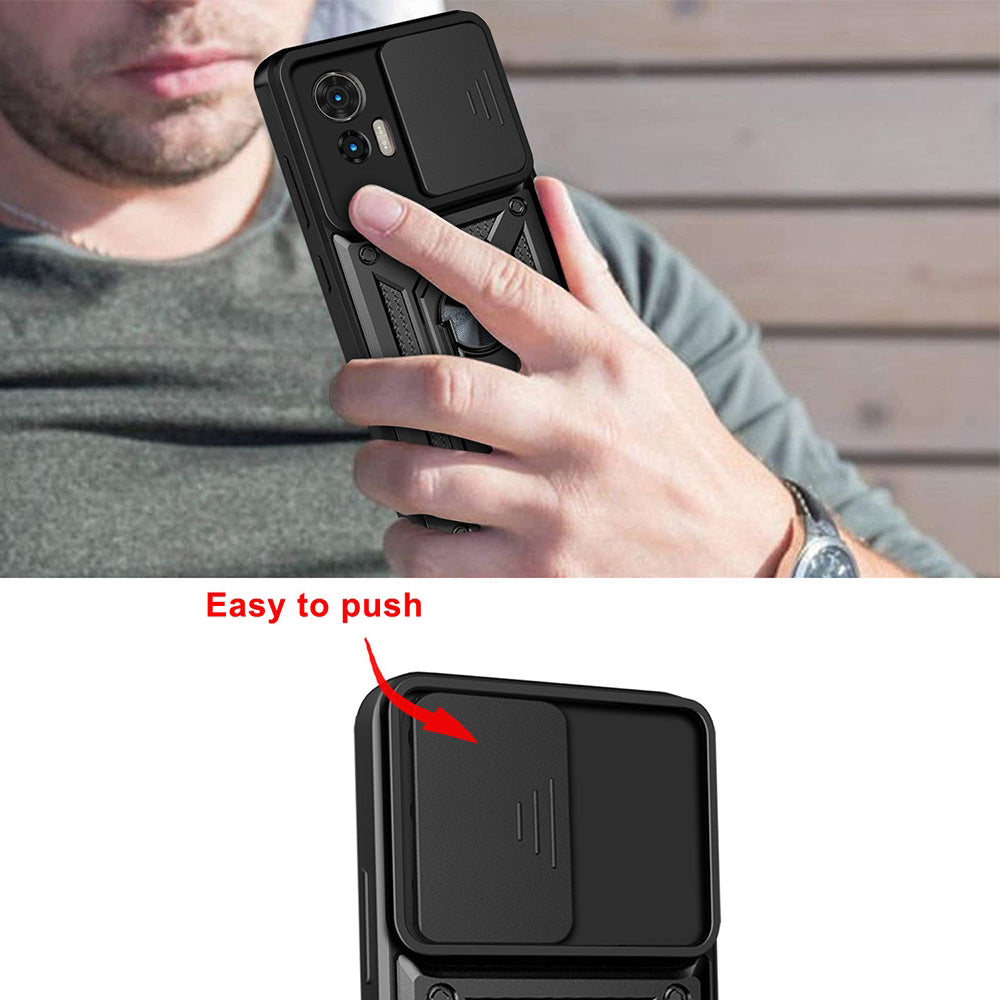 Etui na Motorola Edge 50 Fusion, Techsuit, CamShield, Czarny