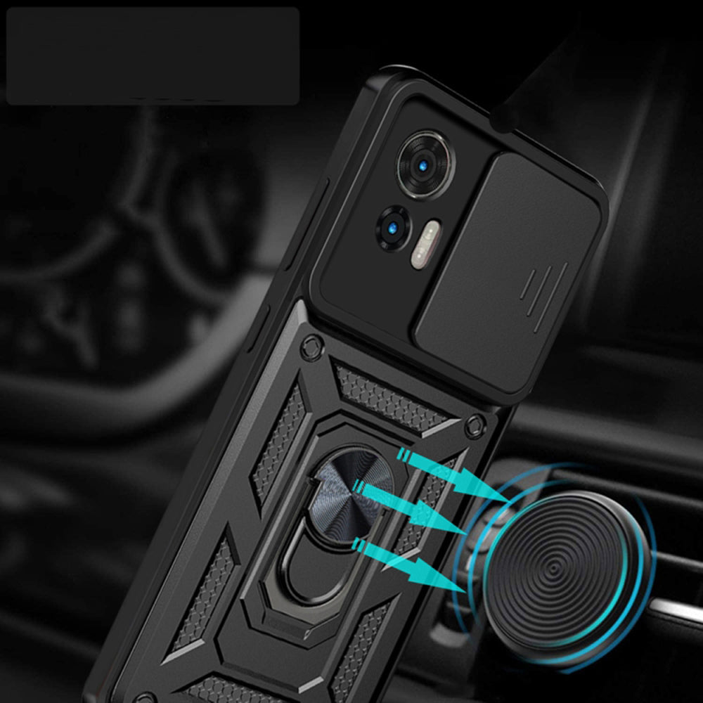 Etui na Motorola Edge 50 Fusion, Techsuit, CamShield, Czarny