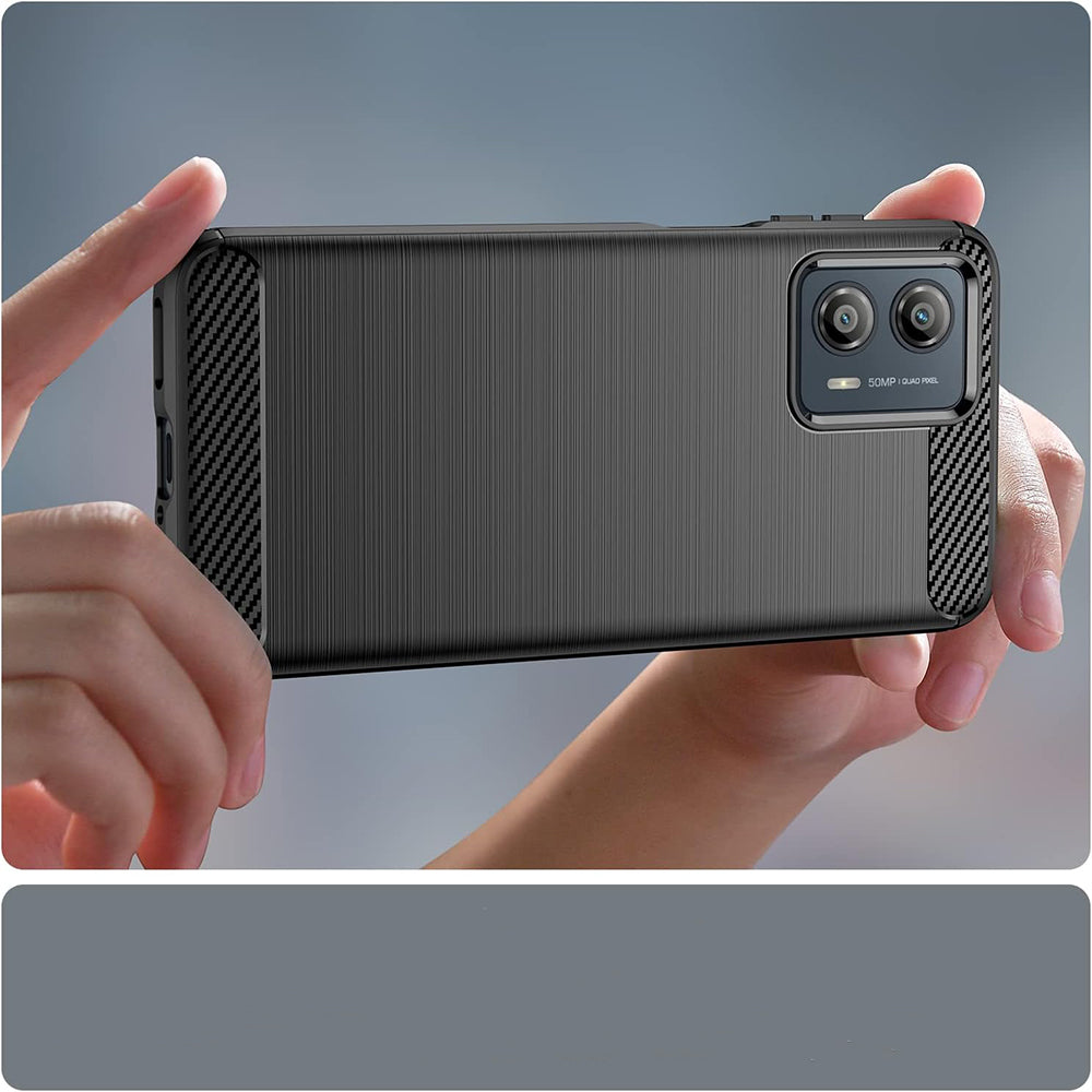 Etui na Motorola Edge 50 Fusion, Techsuit, Carbon, Czarny