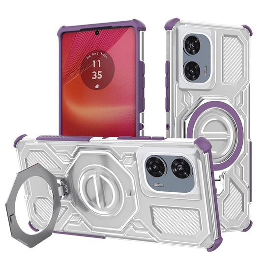 Etui do Motorola Edge 50 Fusion, Techsuit, Carbon Shield Pro, Fioletowy