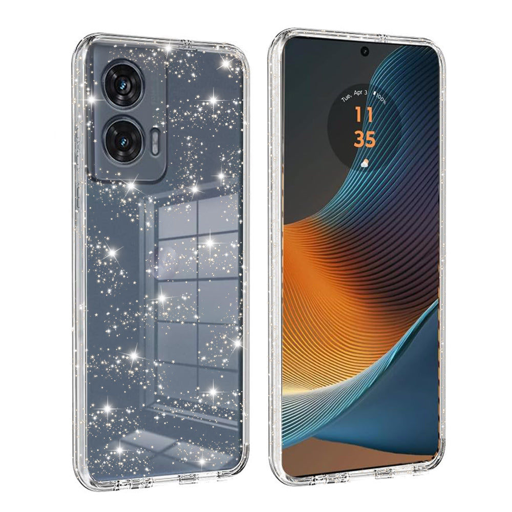 Etui na Motorola Edge 50 Fusion, Techsuit, SparkleSkin, Przezroczyste