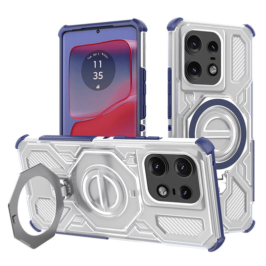 Etui na Motorola Edge 50 Pro, Techsuit, Carbon Shield Pro, Niebieskie