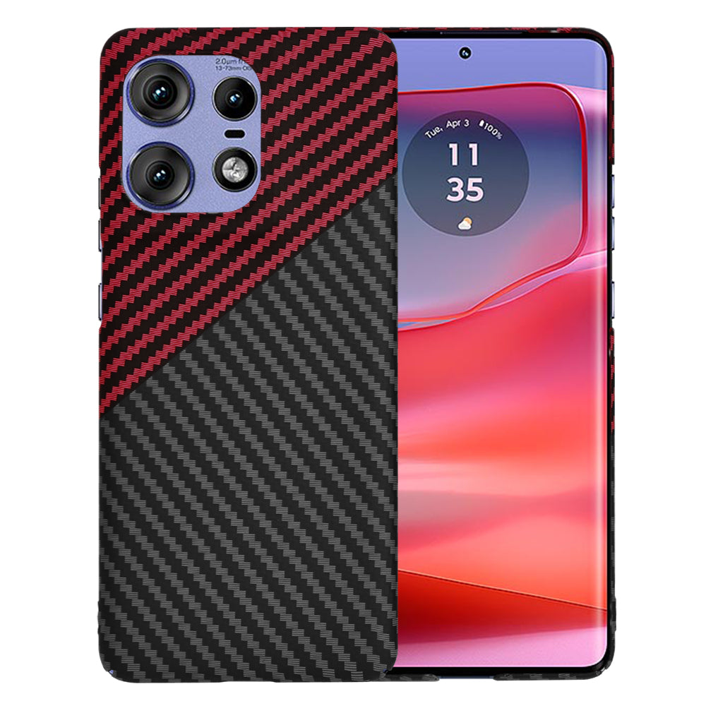 Etui na Motorola Edge 50 Pro, Techsuit, Carbonite FiberShell, Czarno-Czerwona