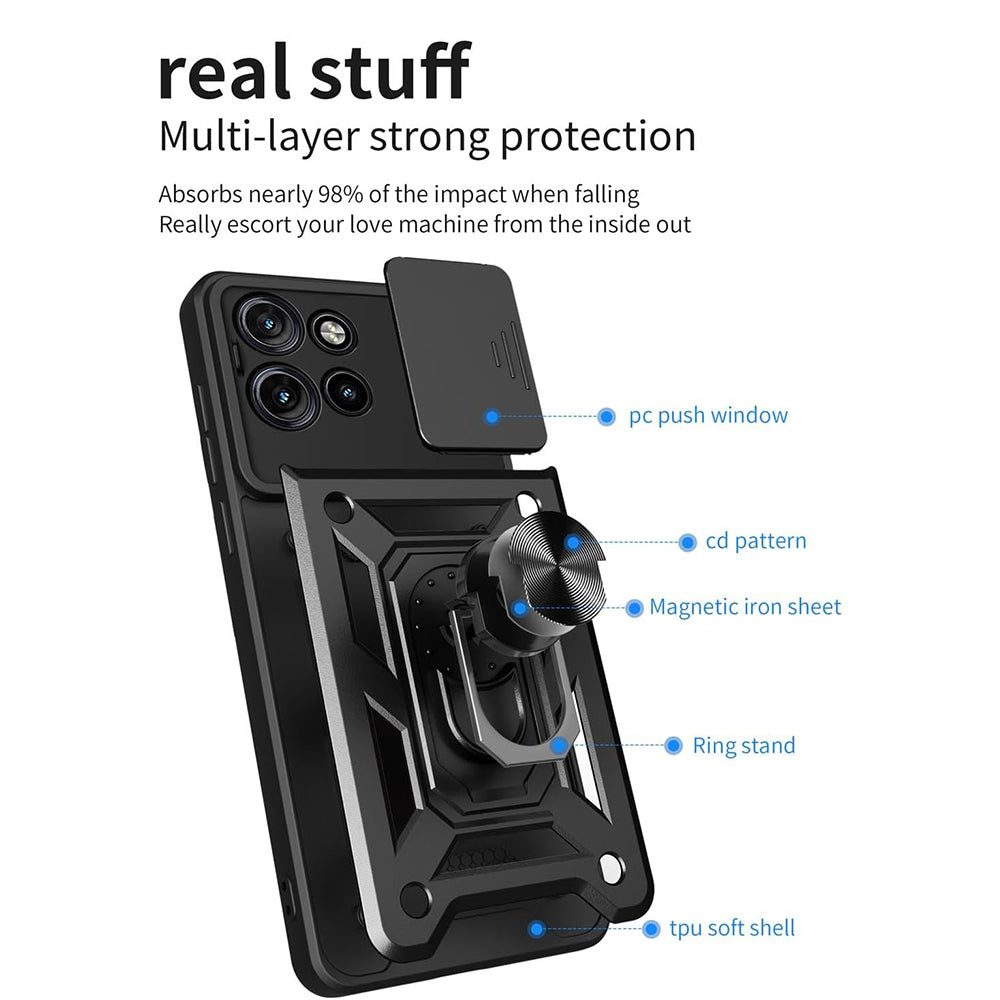 Etui na Motorola Edge 50, Techsuit, CamShield, Czarna